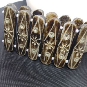 Bamboo wooden tropical bracelet‎ stretch